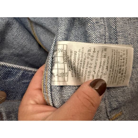 Vintage GUESS Denim Trucker Jacket Men’s Large Embroidered Logo Back - Picture 5 of 10